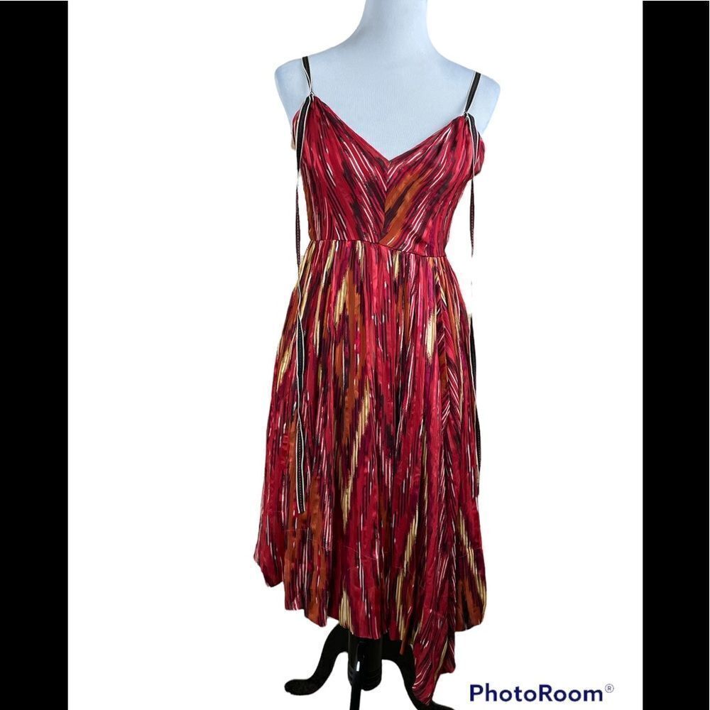 BCBGMAXAZRIA Runway Colorful Silk Dress Size XXS